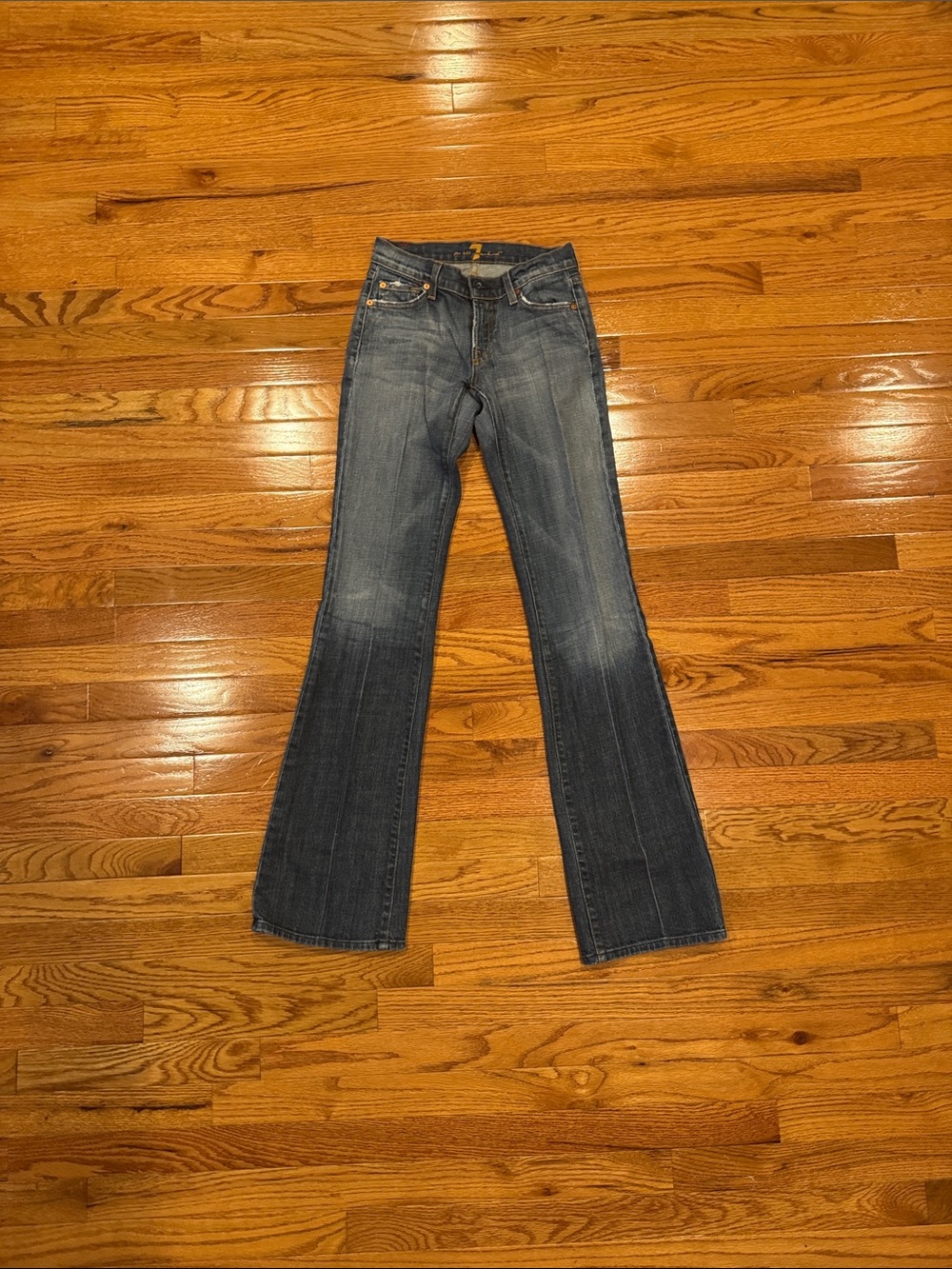 7 For All Mankind Faded Blue Flare Jeans